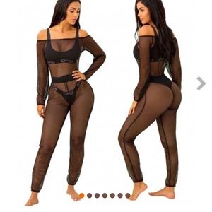 Off Shoulder net Fishnet coverup